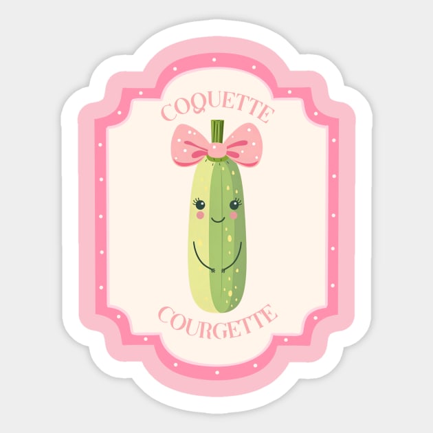 Coquette Courgette Sticker by IllustrasAttic